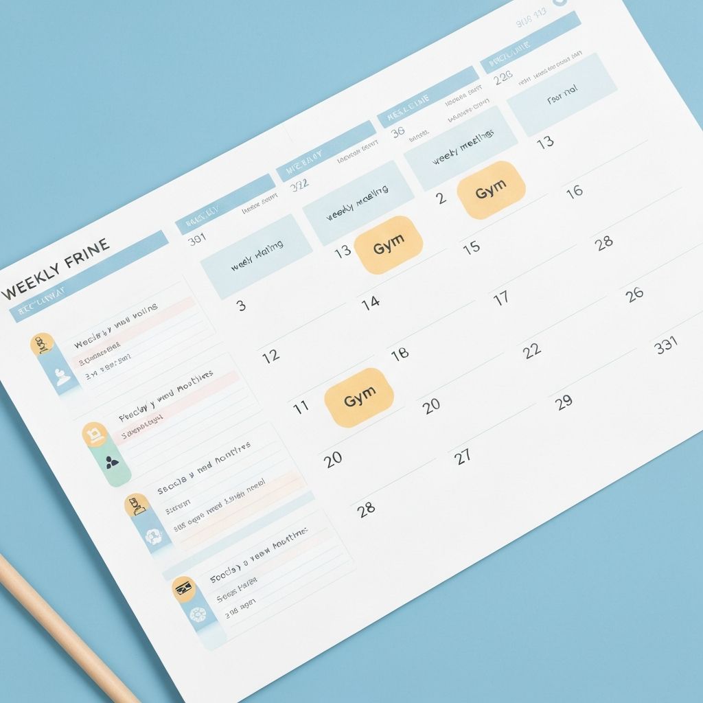 Kalender mit wiederkehrenden Mustern und wöchentlichen Strukturen